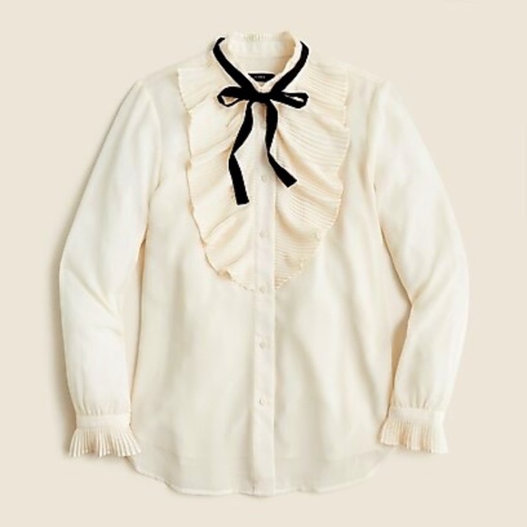 J. Crew Chiffon Ruffle Blouse - Picture 1 of 2